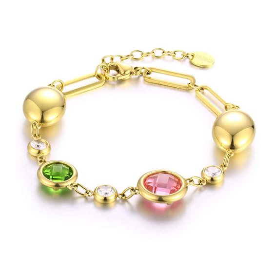 Bracciale Brand Donna Aurea in Acciaio chirurgico (316L) Cristallo 09BR012 - 09BR012